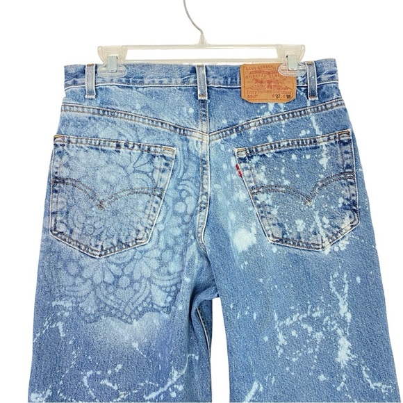 Levi’s 550 Custom Jeans Waist 28 Womens Size 6 Small Y2K Levis 2002 Upcycled - Picture 7 of 15